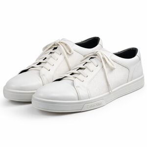 Calvin Klein Bowver White Leather Men’s Size 9.5 Minimalist, Clean Sneakers